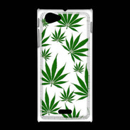 Coque Sony Xpéria J Feuille de cannabis sur fond blanc