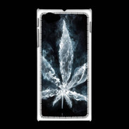 Coque Sony Xpéria J Feuille de cannabis en fumée