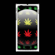 Coque Sony Xpéria J Effet cannabis sur fond noir