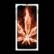 Coque Sony Xpéria J Cannabis en feu
