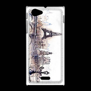 Coque Sony Xpéria J Vintage Paris en dessin