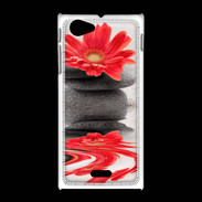 Coque Sony Xpéria J Fleurs et galet