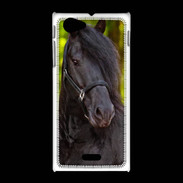Coque Sony Xpéria J Portrait de cheval noir 10