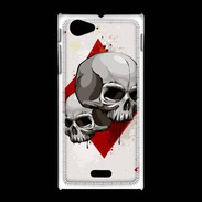 Coque Sony Xpéria J Carte Tête de mort Carreau