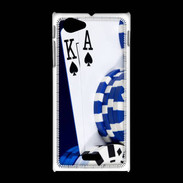 Coque Sony Xpéria J Poker bleu et noir