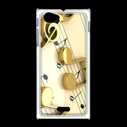 Coque Sony Xpéria J Portée de notes en or