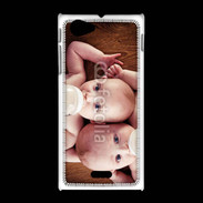 Coque Sony Xpéria J Bébés avec biberons