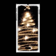 Coque Sony Xpéria J Sapin de noël feu d'artifice