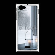 Coque Sony Xpéria J paysage hiver deux lanternes