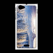 Coque Sony Xpéria J Montagne enneigée et ensoleillée