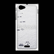 Coque Sony Xpéria J Traces de pas d'animal dans la neige