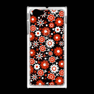 Coque Sony Xpéria J Fond motif floral 750 