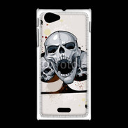 Coque Sony Xpéria J Carte tête de mort trèfle