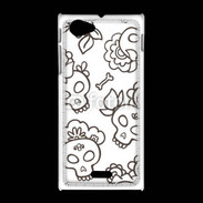 Coque Sony Xpéria J Fond tête de mort 4