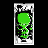Coque Sony Xpéria J Tête de mort en vert et noir