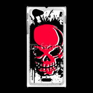 Coque Sony Xpéria J Tête de Mort en Rouge et Noir