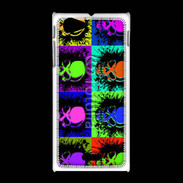 Coque Sony Xpéria J Fond Tête de mort 1750