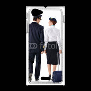 Coque Sony Xpéria J Commandant de bord et hôtesse de l'air