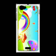 Coque Sony Xpéria J Cartoon nature et arc en ciel