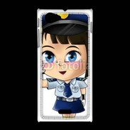 Coque Sony Xpéria J Cute cartoon illustration of a policewoman