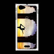 Coque Sony Xpéria J Danseuse yoga temple couché de soleil