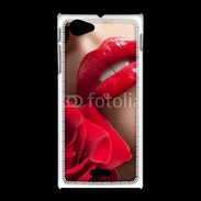 Coque Sony Xpéria J Bouche et rose glamour