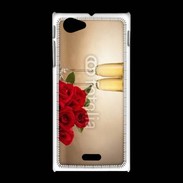 Coque Sony Xpéria J Coupe de champagne, roses rouges