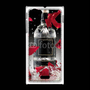 Coque Sony Xpéria J Bouteille alcool pétales de rose glamour