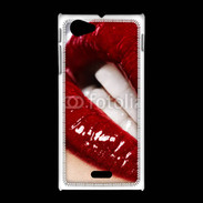 Coque Sony Xpéria J Bouche fatale rouge
