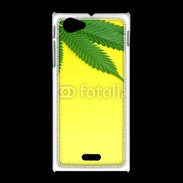 Coque Sony Xpéria J Feuille de cannabis sur fond jaune 2