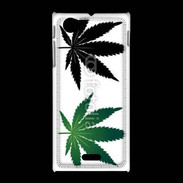 Coque Sony Xpéria J Double feuilles de cannabis