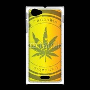 Coque Sony Xpéria J Marijuana stamp on rastafarian background