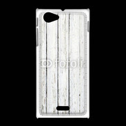 Coque Sony Xpéria J Aspect bois blanc vieilli