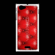 Coque Sony Xpéria J Capitonnage cuir rouge