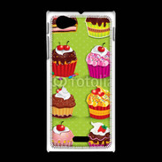 Coque Sony Xpéria J Vintage Cupcake 760