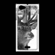 Coque Sony Xpéria J Tête de Cerf en noir et blanc