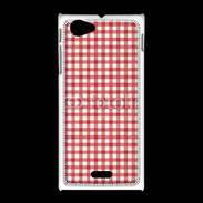 Coque Sony Xpéria J Effet vichy rouge et blanc