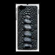 Coque Sony Xpéria J Effet crocodile noir