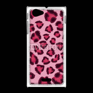 Coque Sony Xpéria J Léopard rose
