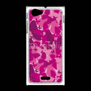 Coque Sony Xpéria J Papillon rose