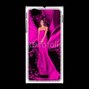 Coque Sony Xpéria J Mode robe longue fushia
