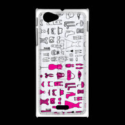 Coque Sony Xpéria J Fond fashion rose 3