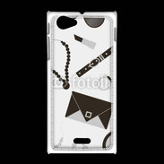 Coque Sony Xpéria J Fond fashion noir et blanc
