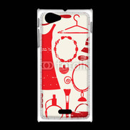 Coque Sony Xpéria J Fond fashion rouge