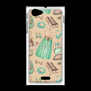 Coque Sony Xpéria J Fond fashion vert et marron