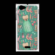 Coque Sony Xpéria J Fond fashion rose et vert