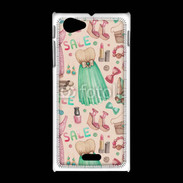 Coque Sony Xpéria J Fond fashion rose et vert 2