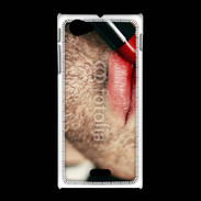 Coque Sony Xpéria J bouche homme rouge