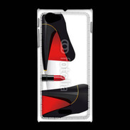 Coque Sony Xpéria J Escarpins et tube de rouge à lèvres