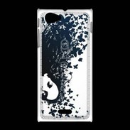 Coque Sony Xpéria J Woman with a butterflies in hair.